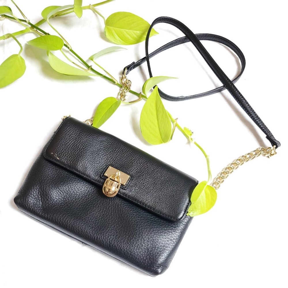 Calvin Klein Modena Black Pebble Leather Crossbody